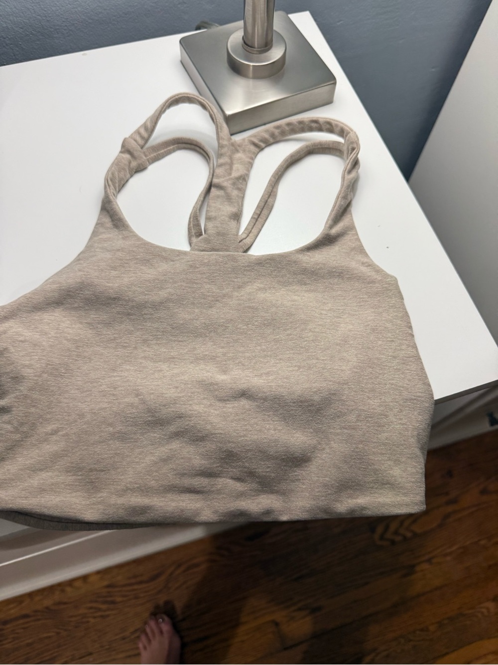 Bombshell Sportswear Beige/Taupe Racerback Sports Bra